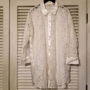 Vtg Victoria's Secret Lace Sleep Shirt S